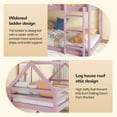 thumbnail image 6 of Aukfa Bunk Bed Twin Over Twin, Junior Wooden Floor House Bunk Bed Frame for Kids Boys Girls, Pink, 6 of 8