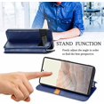 thumbnail image 4 of Étui à Rabat pour Téléphone Portable Google Pixel 6 Pro Étui Portefeuille en Cuir PU Design Mince Étui de Protection (Couleur : Bleu), 4 of 5