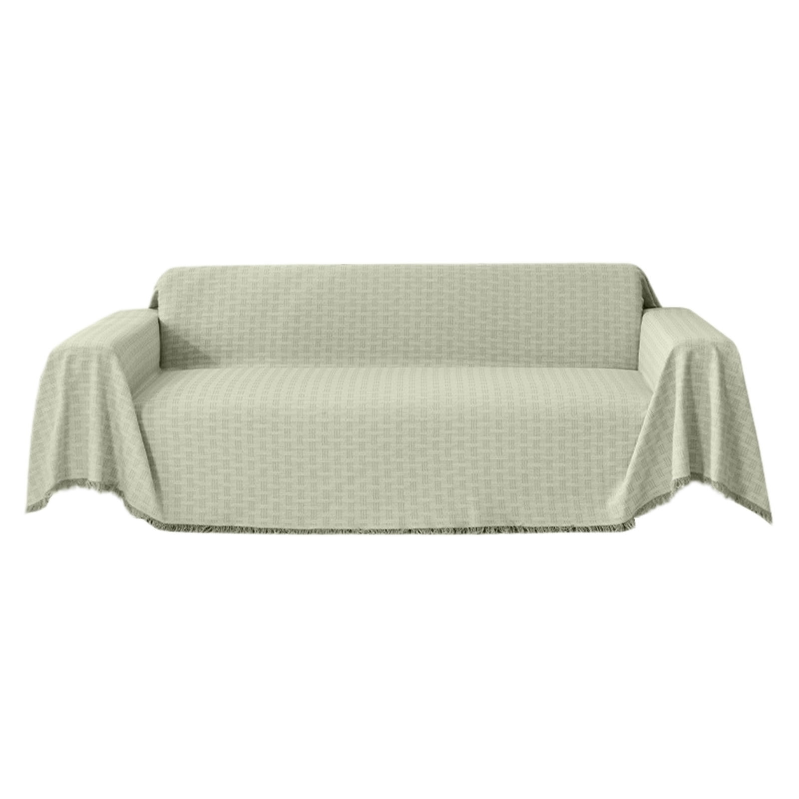 Halons Polyester Reversible Sofa Cover 70.9 x 90.5 in, Coffee/Green/Gray/Beige, Furniture Decorative Slipcover and Protector for Long Sofas, Pet-Friendly Design
