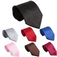 thumbnail image 5 of （red） Satin Tie Pure Color Necktie Mens Ties, 5 of 5