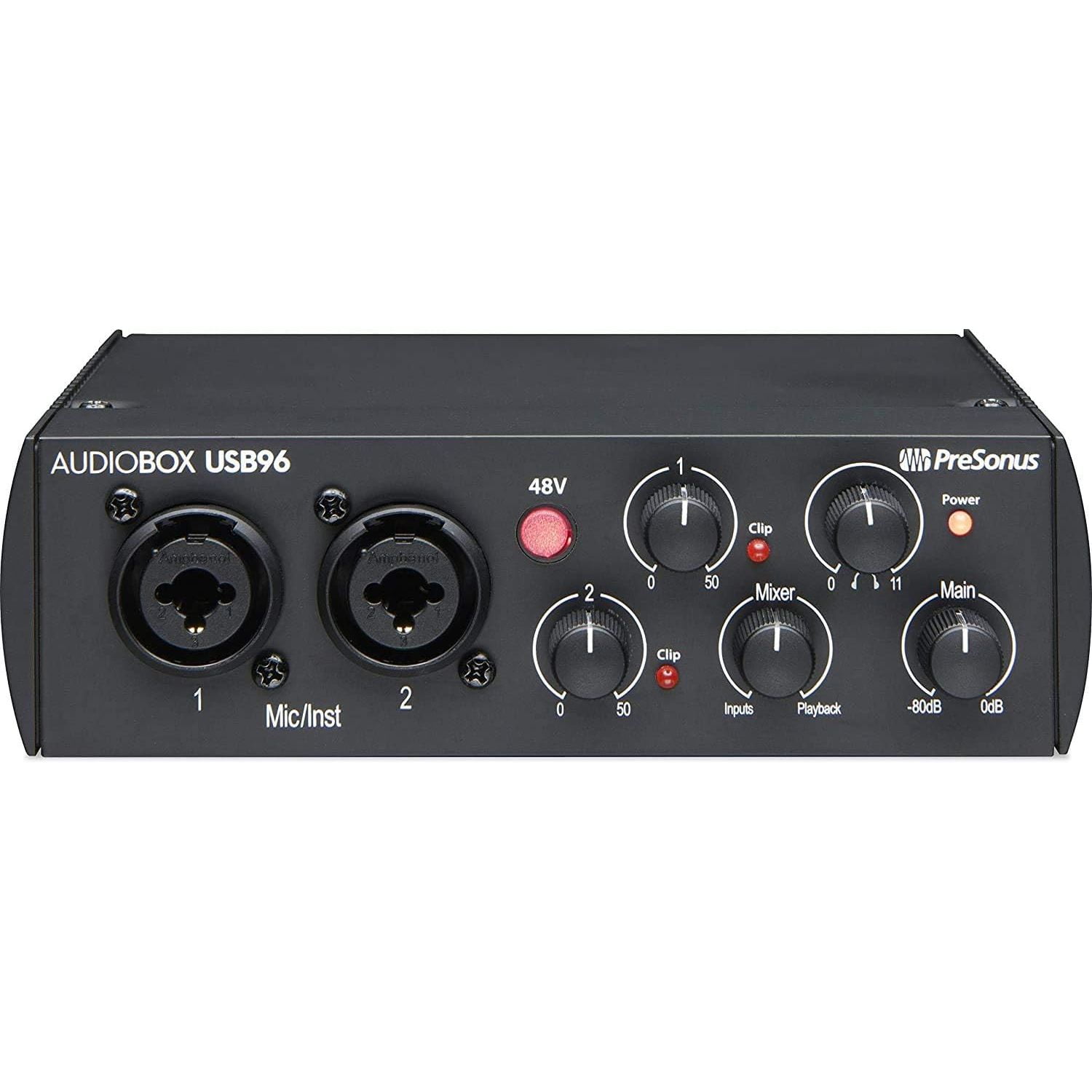 PreSonus AudioBox 96 25th Anniversary Studio Bundle – USB/MIDI Interface, Mic, Headphones & DAW