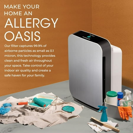 Alen - BreatheSmart 75i 1300 SqFt Air Purifier with Pure HEPA Filter for Allergens, Dust & Mold - Espresso