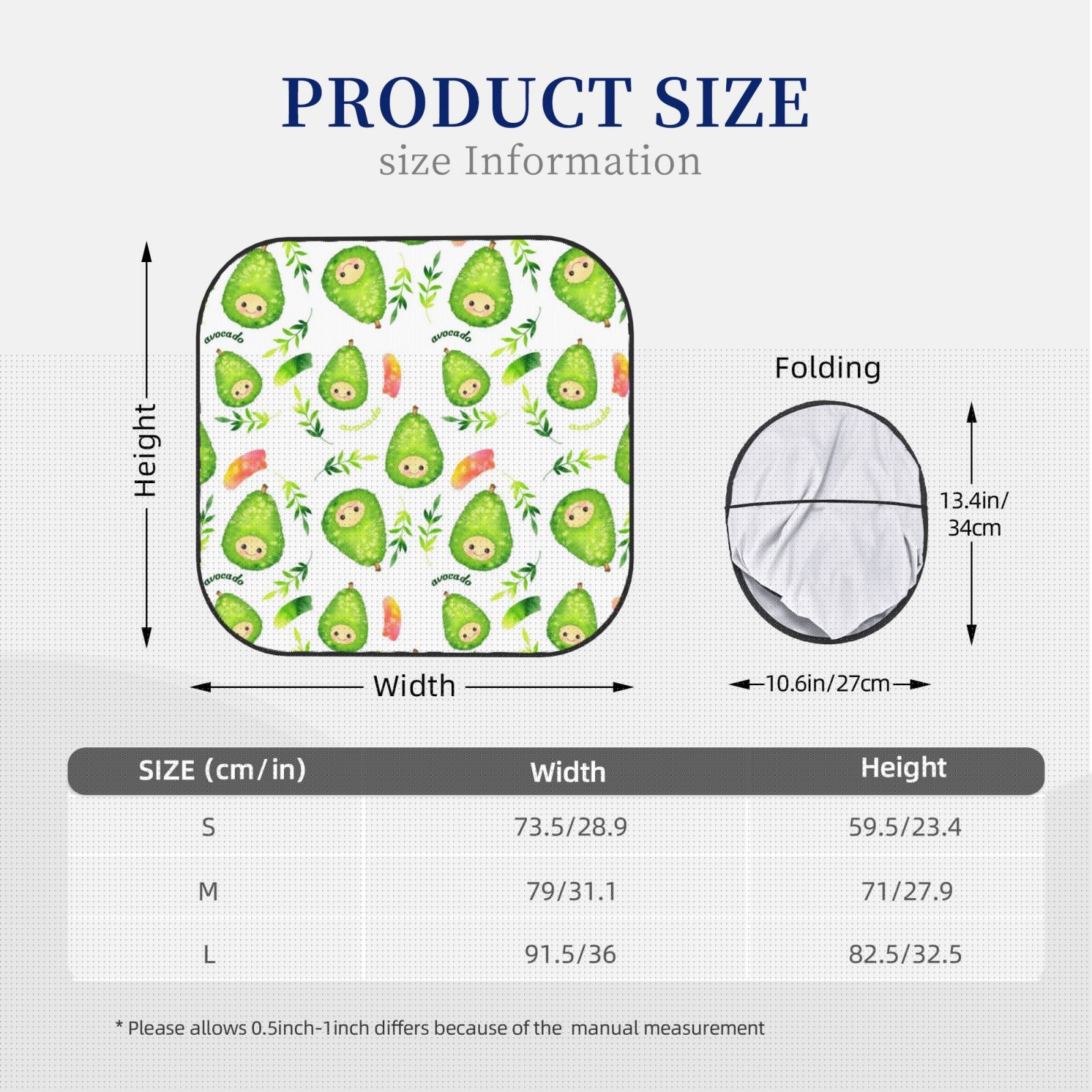 thumbnail image 3 of Fotbe Kawaii Avocado Juego de 2 Piezas de Parasoles para Parabrisas | Bloqueador Solar para Auto | Accesorios Plegables para Protección Solar Interior-Small, 3 of 6