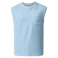 thumbnail image 5 of Pafei Tyugd Tank Shirts for Men with Pocket Casual Crewneck Muscle Tank Tops Big and Tall Sleeveless Basic T-shirt Light Blue M, 5 of 10