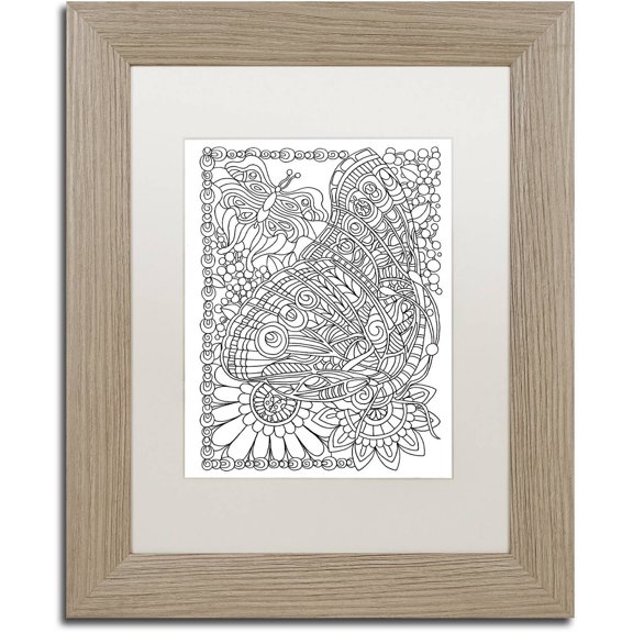 Trademark Fine Art "Beautiful Butterfly" Canvas Art by Kathy G. Ahrens, White Matte, Birch Frame