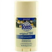 Tom's of Maine Deoderant Stick, Original Care, Unscented, Organic, 2.25 OZ