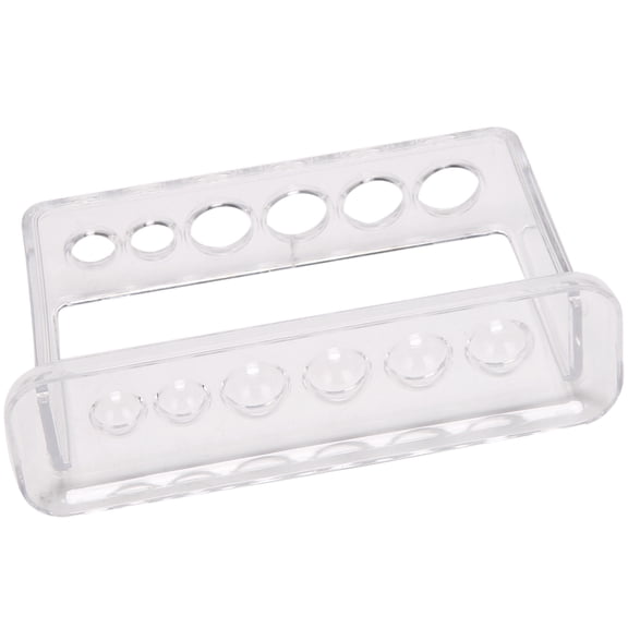 Plastic Clear Test Tube Rack 6 Holes Stand Lab Shelf School Supply Equipment 16.7X8X3 cm