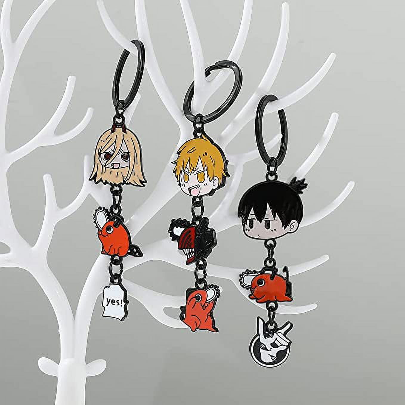 Chainsaw Man Anime Stand Plate Keychain Cosplay Pochita Power