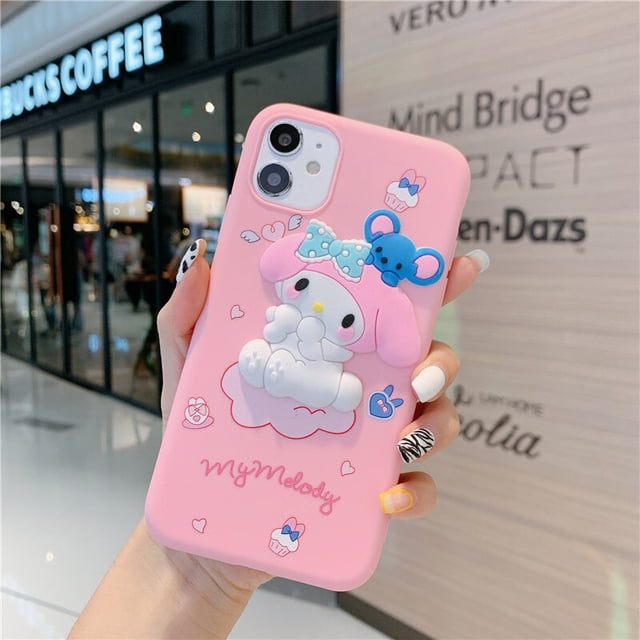 Sanrio-funda protectora para teléfono móvil, carcasa de Hello Kitty con diseño de dibujos animados, compatible con IPhone, Kuromi Cinnamoroll, My Melody, Purin, Airbag, regalo gym unisex