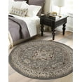 thumbnail image 3 of BNM Oriental Medallion Floral Indoor Area Rug, Grey, 5' Round, 3 of 9