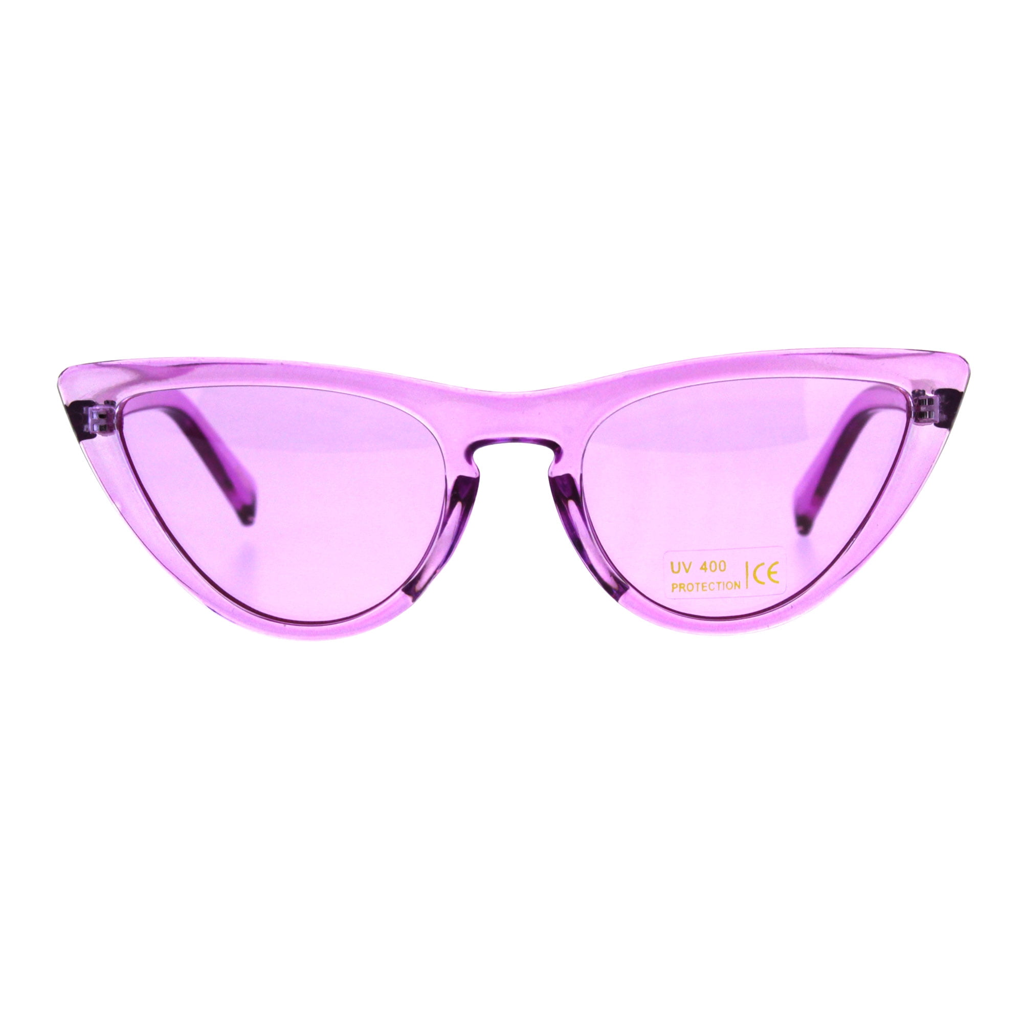 Womens Goth Keyhole Cat Eye Plastic Narrow Sunglasses Purple Womens Goth Keyhole Cat Eye Plastic Narrow Sunglasses Purple