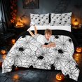 thumbnail image 3 of Homewish Spider Web Full Size Comforter Sets, Happy Halloween Bedding Comforter Set, White, Black Reversible, 3pcs 1 Comforter and 2 Pillowcases, 3 of 6