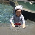thumbnail image 3 of Boys Girls Kids Swimsuit UV Cartoon Shark One-Piece Hooded Swimwear SunSuit Beach, 3 of 8