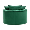 thumbnail image 7 of Swivel Barrel Chair,Modern Leisure Chair Upholstered Accent Barrel Chair,360°Swivel Velvet Barrel Chair with 3 Pillows,Club Chair Upholstered Round Single Sofa for Living Room Hotel Club,Emerald, 7 of 7
