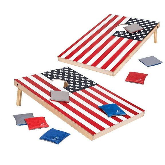 EastPoint Sports 2' x 3' American Flag Cornhole Boards - Bean Bag Toss Set with 8 Bean Bags