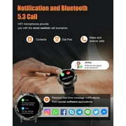 Tikland Smart Watch for Men Answer/Make Call for Android iPhone, 1.39 AMOLED HD Screen Mens Luxury Watch 114 Sports Modes, 400mAh Rugged Smartwatch Pedometer