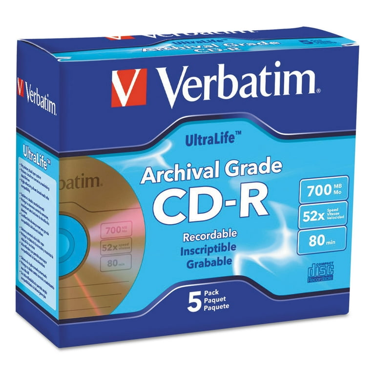 700 MB/80 min 52X Archival Grade CD-R Recordable Disc in Spindle