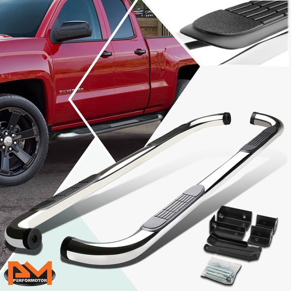 PM PERFORMOTOR for 99-19 Silverado/Sierra Ext Cab SS 3" Side Step Nerf Bar Running Board Chrome