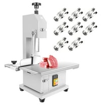 Meat Saw Machine 1000W - 8 Stainless Steel Blades, 19"x14" Workbeach, 0.04-3.9 Inches Cutting Thickness, Commercial Frozen Meat Cutting Solution for Various Meats