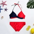 thumbnail image 5 of Swimwear for Women Women Bikini Splicing Solid Two-Piece Swimwear Swimsuit Beachwear Set Sets for Women Clothing, 5 of 7