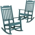 thumbnail image 3 of BizChair Polystyrene Indoor and Outdoor Rocking Chair, Teal (Set of 2), 3 of 15