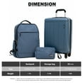 thumbnail image 5 of Tripcomp 3 Piece Carry-on Luggage Sets, Hardside Suitcase with Spinner Wheels,Travel Backpack and a Packing Cube (Blue), 5 of 8