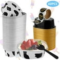 thumbnail image 1 of 60Pcs 68ml Aluminum Foil Pans Cake Container Heat-Resistant Foil Baking Cups with Clear Lids and Spoons Mini Oval Cake Pan Reusable Small Cheesecake Muffin Pan for Cake Cheese Dessert, 1 of 11