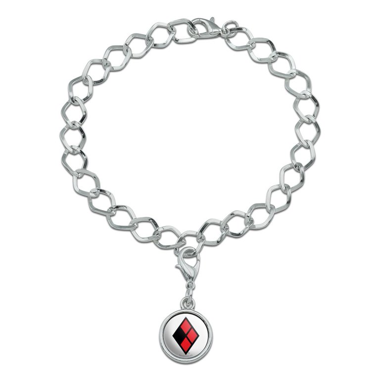 Suicide Squad Harley Quinn Charm Bracelet - Fashion Jewelry For Girls, Alloy Metal, 9 Inch