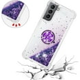 thumbnail image 3 of case for Samsung S21 Plus 5G 6.7" Case,Creativity Clear Quicksand Glitter Flowing Liquid Floating Soft TPU Case w/Stand Bling Diamond Sparkle Phone Cover for Samsung S21 Plus 6.7"  Purple, 3 of 7