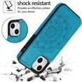 thumbnail image 4 of Design for iPhone 14 Plus Case with Tempered Glass Screen Protector Credit Card Holder Slot, PU Leather Wallet Phone Cases Kickstand Protective Cover for iPhone14plus iP14+ Women 6.7" Blue, 4 of 14