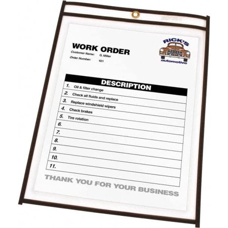 C-LINE. 25 Piece Clear Stitched Shop Ticket Holder 12" High x 9" Wide