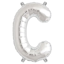 Efavormart 16" Shiny Metallic Silver Mylar Foil Alphabet Letter and Number Balloons