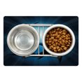 thumbnail image 1 of Shark Pet Mat for Food and Water, Silhouette of the Fishes Swimming at Twilight Night Moon Mystic Sea Scenery, Non-Slip Rubber Mat for Dogs and Cats, 18" X 12", by Ambesonne, 1 of 2