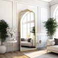 thumbnail image 2 of Baroque Arched Floor Mirror 22"x65" Antique Style Full Length Vintage Mirror with Elegant Ornate Metal Frame, Wall Hanging or Leaning Decorative Mirror for Bedroom, Entryway, Living Room, Hallway, 2 of 10