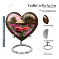 thumbnail image 2 of MUKTIVE Car Burial Urns for Human Ashes, Memorial Urn for Adult Ashes Male & Female, Heart Urns for Mom & Dad Cremation, Large Grey Urn for Burial in Ground, Purple Ash Holder, 8 Inch, 2 of 7