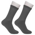 thumbnail image 3 of Diabetic Socks Unisex - Men's and Women Non Skid Hospital Loose Fitting Design, Physician Approved Slipper Socks With Gripper Bottoms - 6 Pack - Gripper socks (Grey Skid 2, 9-11), 3 of 5