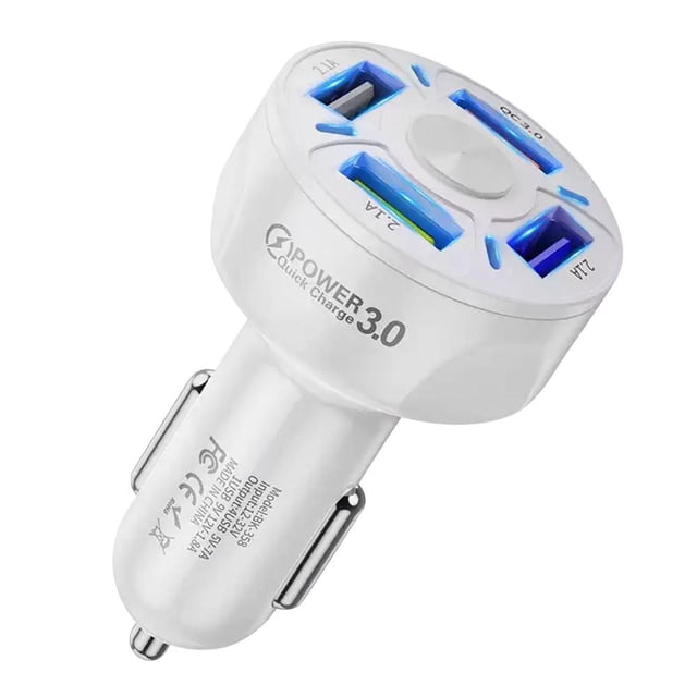 Cargador de coche de 35 W QC 3.0 Adaptador de cargador de coche Accesorios para teléfonos móviles (Blanco)