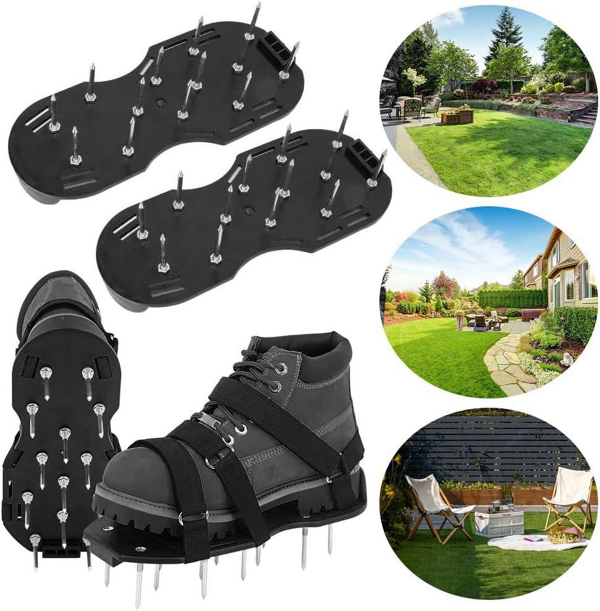 Aerator Lawn Tool Garden Nail Shoes Grass Loose Soil Tool 4cm Long Nail Lawn Aerator Spikes Shoes Self-Leveling Epoxy Yard Cultivator(Green A)