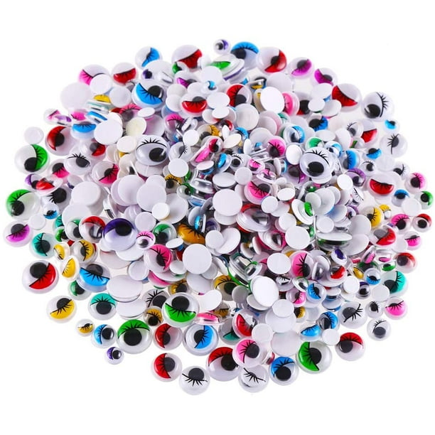 500 Pieces 612 mm Wiggle Eyes Multi Color Google Eyes with Self