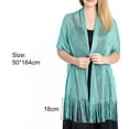 thumbnail image 6 of Eoperou Elegant Bride Shawl Ultralight Pure Color Tassels Decor Evening Shawl for Female, 6 of 8
