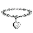 thumbnail image 1 of Girls Bracelet Gift Giving Polished Trendy Heart 26 Letters Alphabet Initial Bracelet, 1 of 5