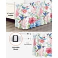thumbnail image 4 of Watercolor Pink Ruffle Bed Skirt King Size Blue Hummingbird Flowers Pastoral Plant Adjustable Elastic Dust Bed Skirts Wrap Around Bedskirt Wrinkle Free Easy Fit with 16 Inch Drop, 4 of 8