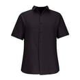 thumbnail image 4 of Miluxas Mens Short Sleeve Cuban Guayabera Shirt Casual Summer Beach Button Down Shirts Black 12(XXL), 4 of 5