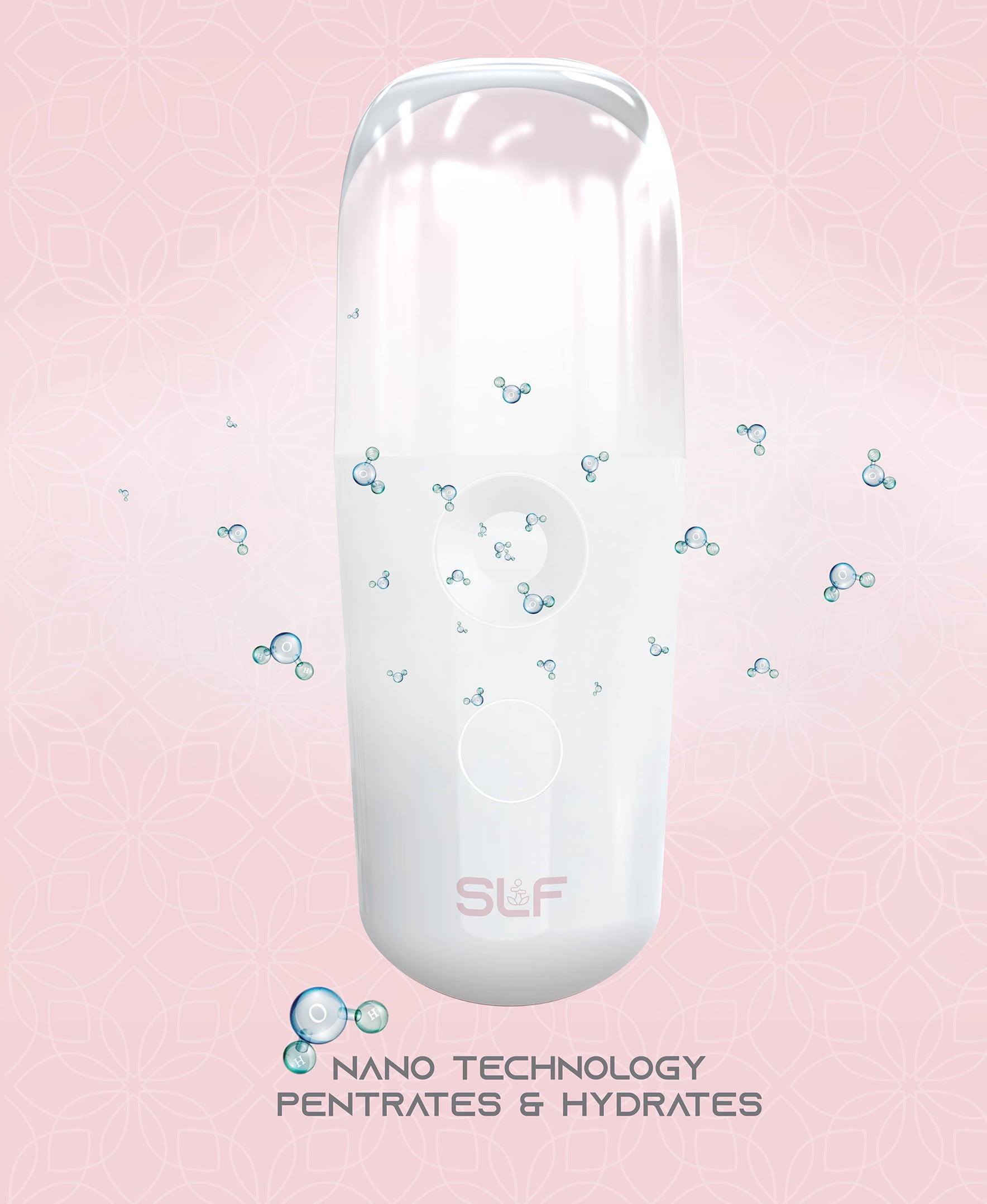 SLF Mini Nano Facial Mister, White, Rechargeable Face Mist Steamer