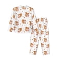 thumbnail image 2 of Uemuo Squirrel Giving A Gift Pattern Womens Pajama Sets,PJ Set for Women,Pajamas for Women Logo,Long Sleeve Pajama Set for Women,Soft Long Sleeve Top With Pants-X-Large, 2 of 9