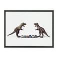 thumbnail image 2 of Kate and Laurel Sylvie Dino Cars Faceoff Framed Canvas Wall Art by Saint and Sailor Studios, 18x24 Gray, Modern Colorful Car Toys Art for Wall, 2 of 6