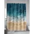 thumbnail image 5 of Shower Curtains Sea Beach Bath Curtain Waves Splash Waterproof Bathroom Shower Curtain Set with Hooks Decoration 72 x 84 Inches, 5 of 7
