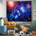 thumbnail image 2 of Gojian Galaxy Tapestry for Bedroom Aesthetic Space Blue Night Starry Sky Stars Universe Tapestry Mysterious Nebula Wall Hanging Backdrop Room Decor for Bedroom Living Room, 2 of 6