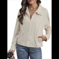 thumbnail image 2 of Chaqueta Corta de con Cremallera y Larga A Cuadros para Mujer Albaricoque S, 2 of 10
