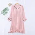thumbnail image 2 of APEXFWDT Women's Nightgown with Built in Shelf Bra Long Sleeve Soft Sleepwear Comfy Loungewear Loose Nightshirts Dress, 2 of 9